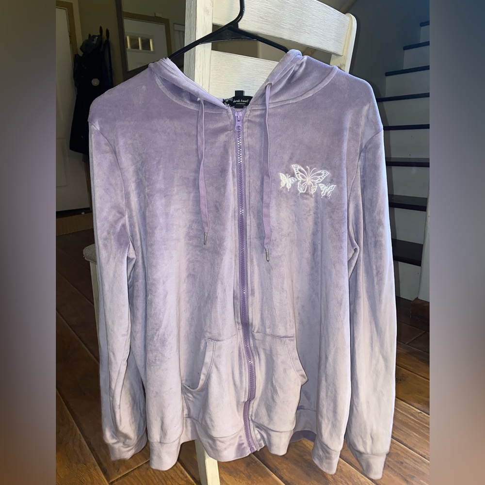 Derek heart velvet purple sweater